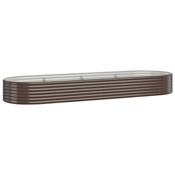 Hochbeet Pulverbeschichteter Stahl 322x100x36 cm Braun