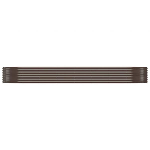 Hochbeet Pulverbeschichteter Stahl 322x100x36 cm Braun