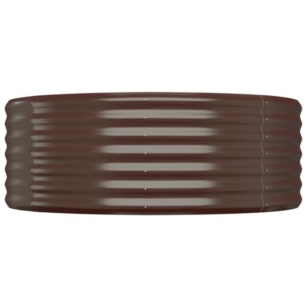 Hochbeet Pulverbeschichteter Stahl 322x100x36 cm Braun