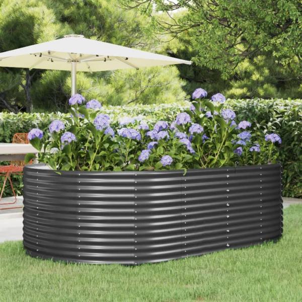 ARDEBO.de - Hochbeet Anthrazit 212x140x68 cm Pulverbeschichteter Stahl
