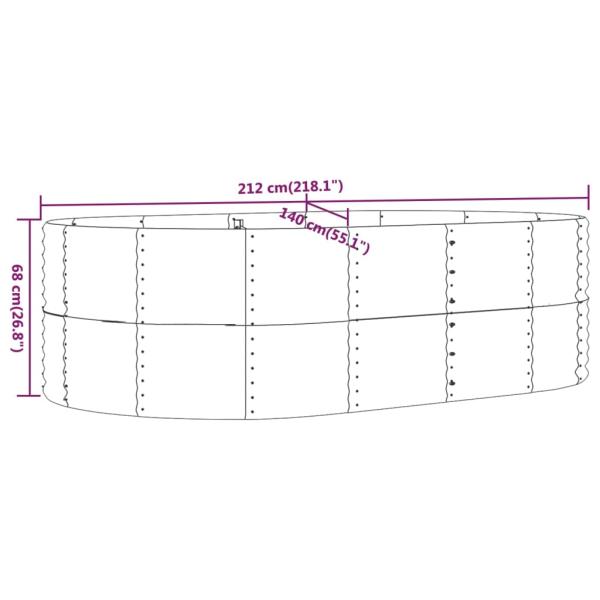 Hochbeet Anthrazit 212x140x68 cm Pulverbeschichteter Stahl