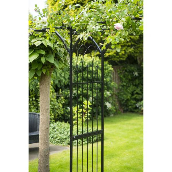 Nature Gartenbogen Metall 114x66x232 cm Schwarz