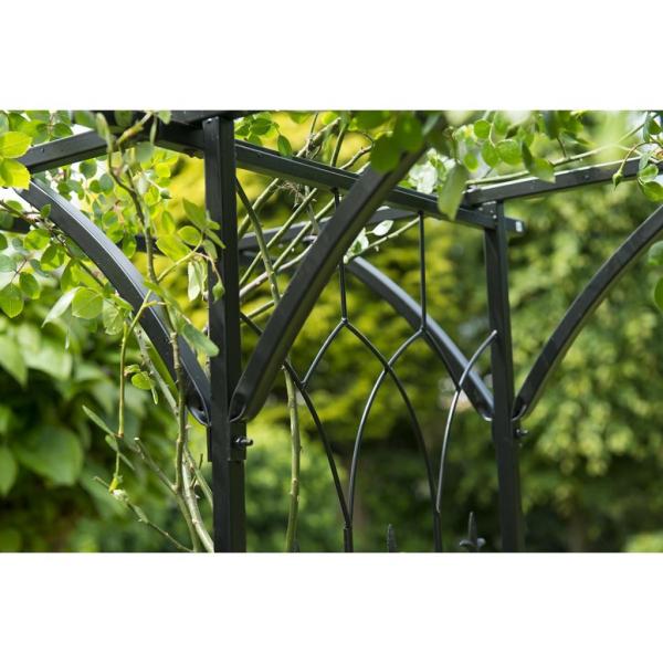 Nature Gartenbogen Metall 114x66x232 cm Schwarz
