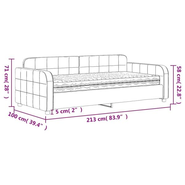 Tagesbett mit Matratze Dunkelgrau 90x190 cm Samt