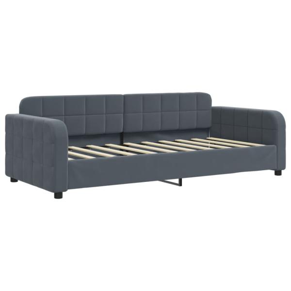 Tagesbett mit Matratze Dunkelgrau 90x190 cm Samt