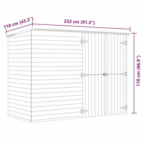 Fahrradgarage 232x110x170 cm Kiefernholz Imprägniert