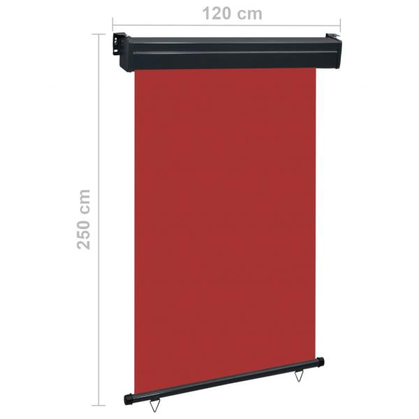 Balkon-Seitenmarkise 125x250 cm Rot
