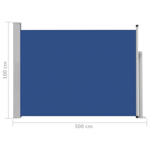 Ausziehbare Seitenmarkise 100×500 cm Blau