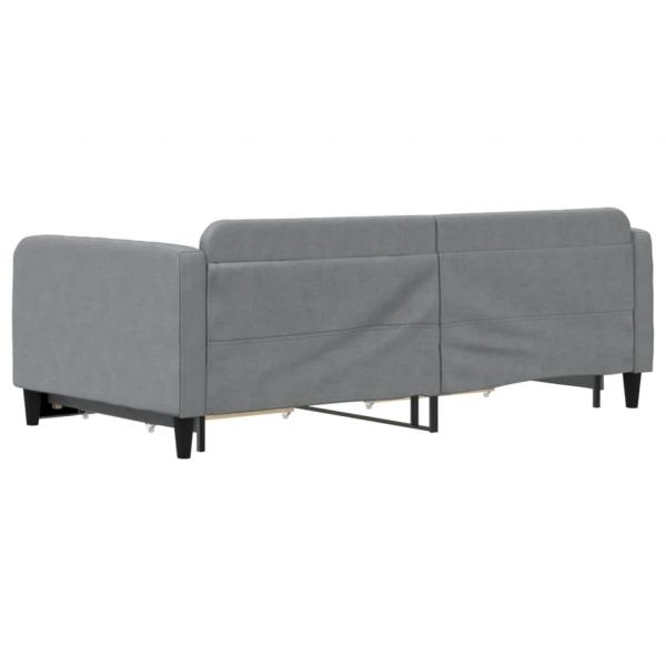 Tagesbett Ausziehbar mit Schubladen Hellgrau 100x200 cm Stoff