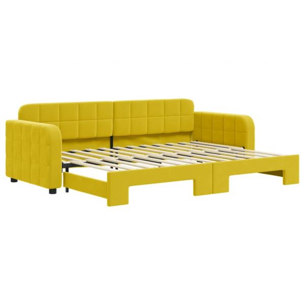 Tagesbett Ausziehbar Gelb 80x200 cm Samt