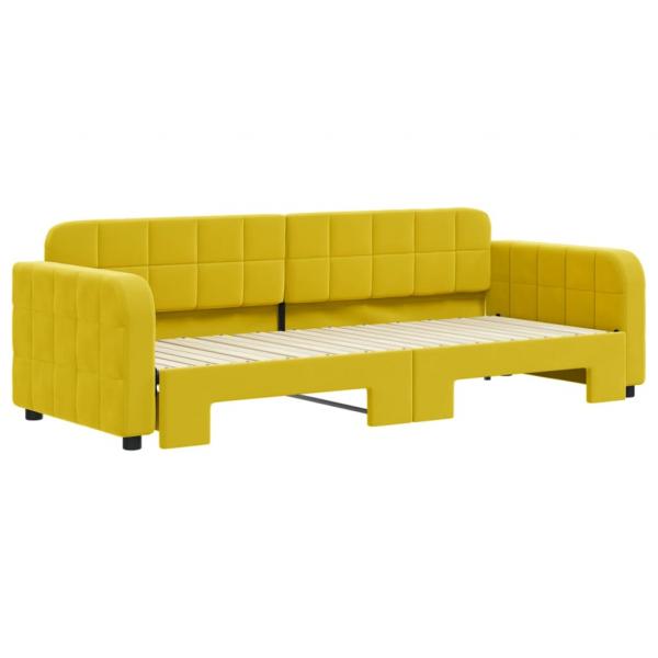 Tagesbett Ausziehbar Gelb 80x200 cm Samt