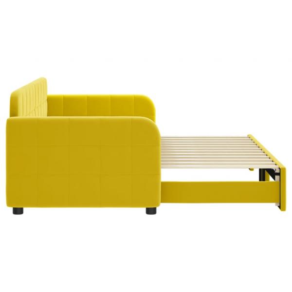 Tagesbett Ausziehbar Gelb 80x200 cm Samt
