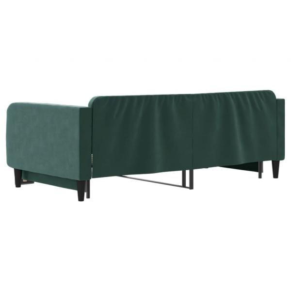Tagesbett Ausziehbar Dunkelgrün 100x200 cm Samt