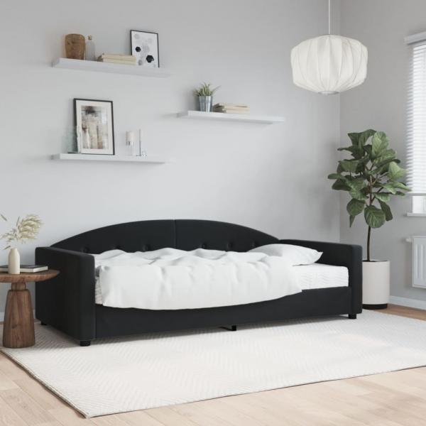 ARDEBO.de - Tagesbett mit Matratze Schwarz 90x190 cm Samt