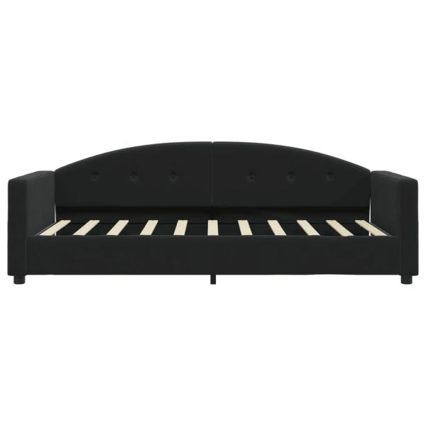 Tagesbett mit Matratze Schwarz 90x190 cm Samt