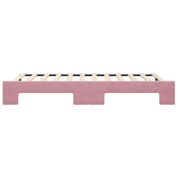 Tagesbett Ausziehbar Rosa 100x200 cm Samt