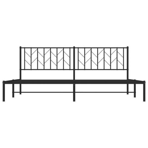 Bettgestell mit Kopfteil Metall Schwarz 200x200 cm
