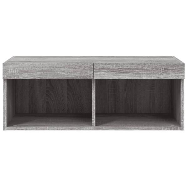 TV-Schrank mit LED-Leuchten Grau Sonoma 80x30x30 cm