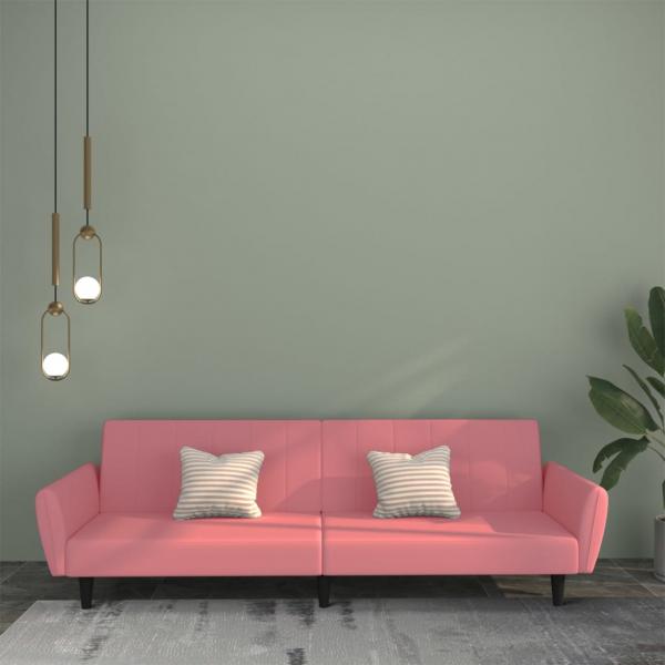 ARDEBO.de - Schlafsofa 2-Sitzer Rosa Samt