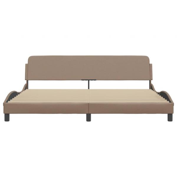 Bettgestell mit Kopfteil Cappuccino-Braun 200x200 cm Kunstleder