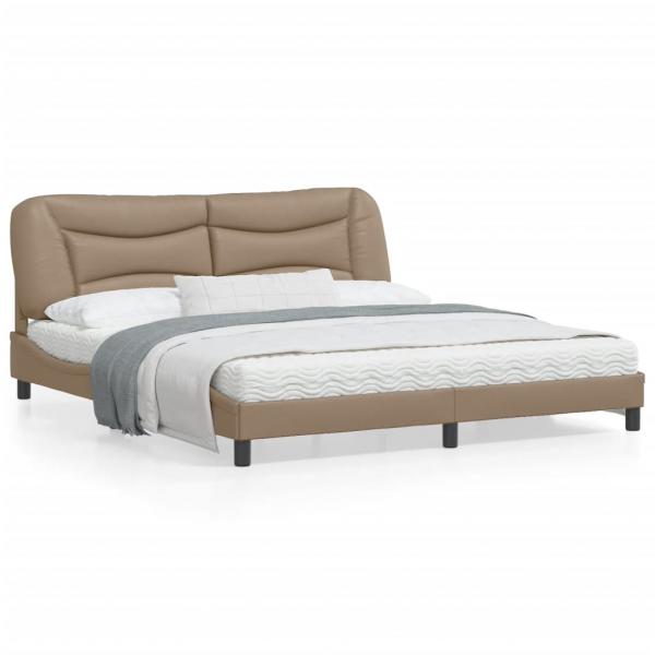 ARDEBO.de - Bettgestell mit Kopfteil Cappuccino-Braun 180x200 cm Kunstleder