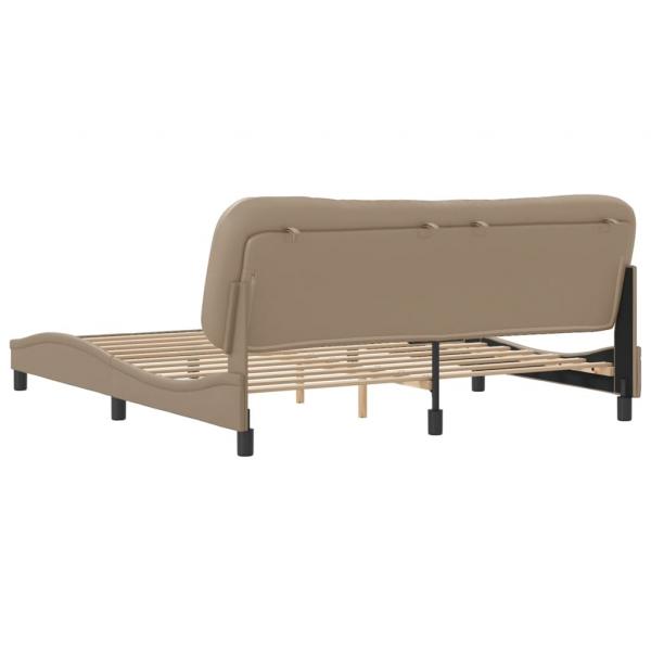 Bettgestell mit Kopfteil Cappuccino-Braun 180x200 cm Kunstleder