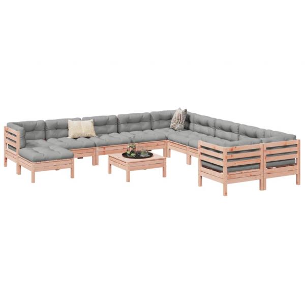 ARDEBO.de - 12-tlg. Garten-Sofagarnitur mit Kissen Massivholz Douglasie