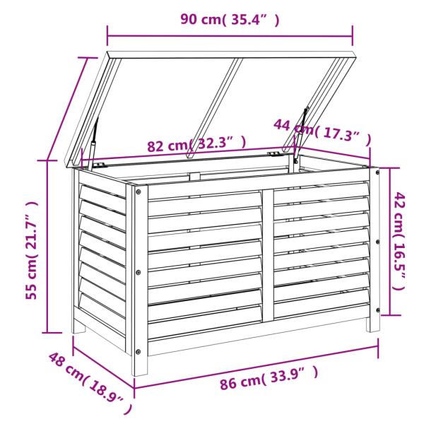 Gartenbox 90x48x55 cm Massivholz Eukalyptus