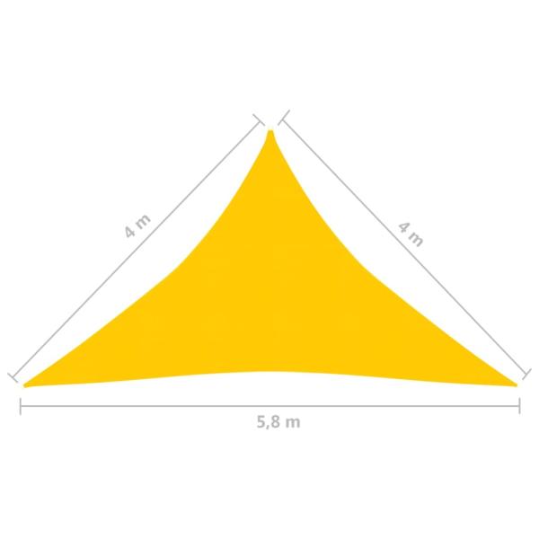 Sonnensegel 160 g/m² Gelb 4x4x5,8 m HDPE