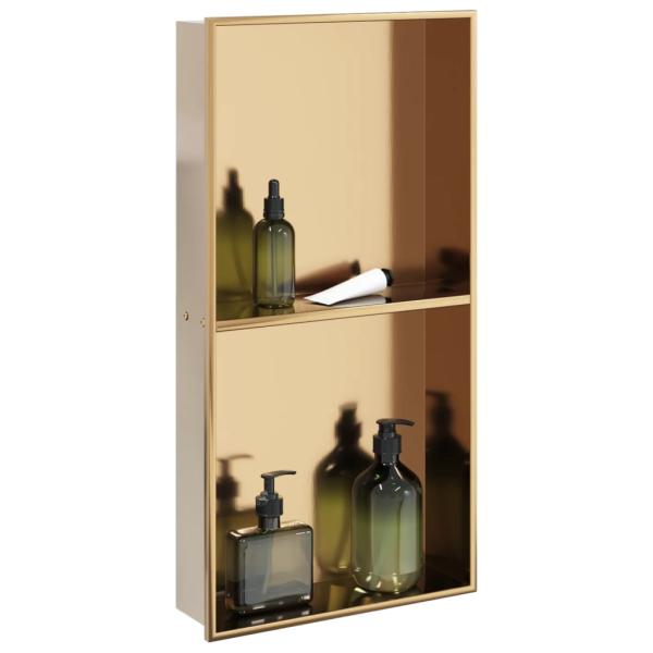 ARDEBO.de - Duschnische Golden Gebürstet 32x62x9 cm Edelstahl