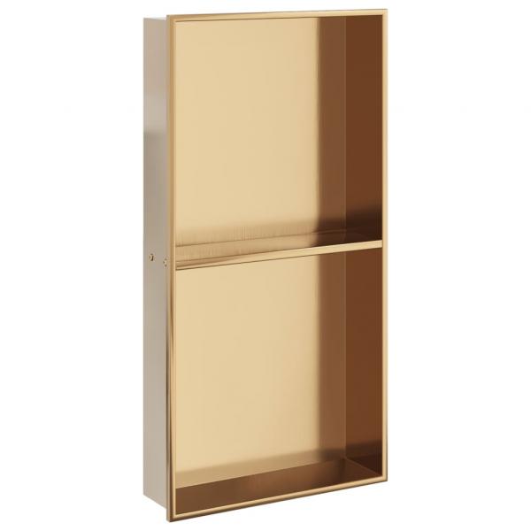 Duschnische Golden Gebürstet 32x62x9 cm Edelstahl
