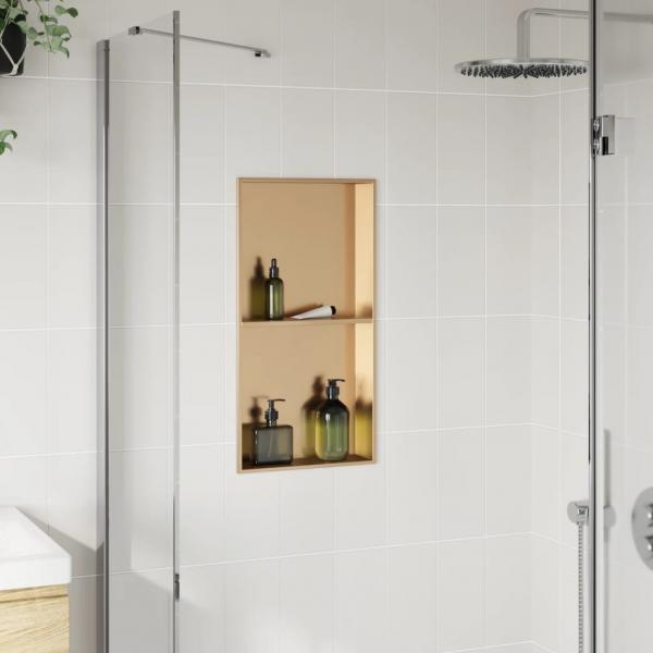 Duschnische Golden Gebürstet 32x62x9 cm Edelstahl