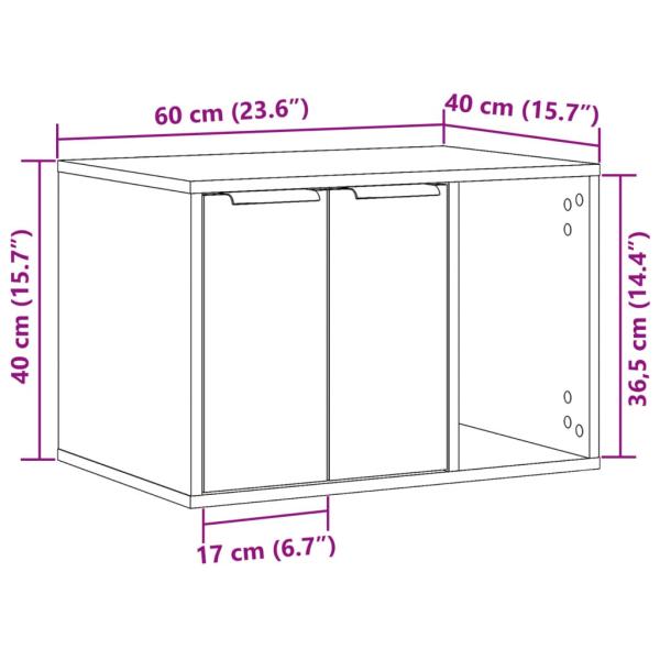Katzenklo Altholz-Optik 60x40x40 cm Holzwerkstoff