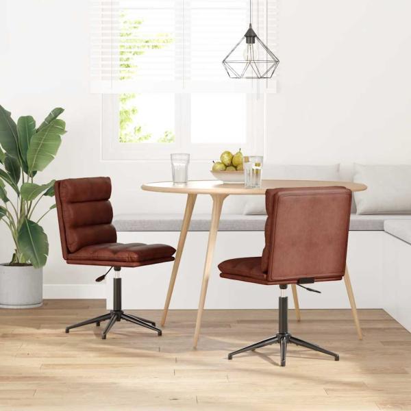 ARDEBO.de - Esszimmerstühle 2 Stk. Glänzend Braun Kunstleder