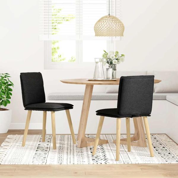Esszimmerstühle 2 Stk. Schwarz Stoff