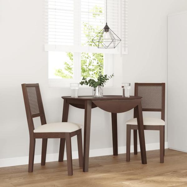 ARDEBO.de - Esszimmerstühle mit Kissen 2 Stk. Braun Massivholz Gummibaum