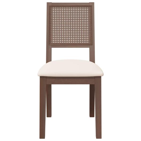 Esszimmerstühle mit Kissen 2 Stk. Braun Massivholz Gummibaum