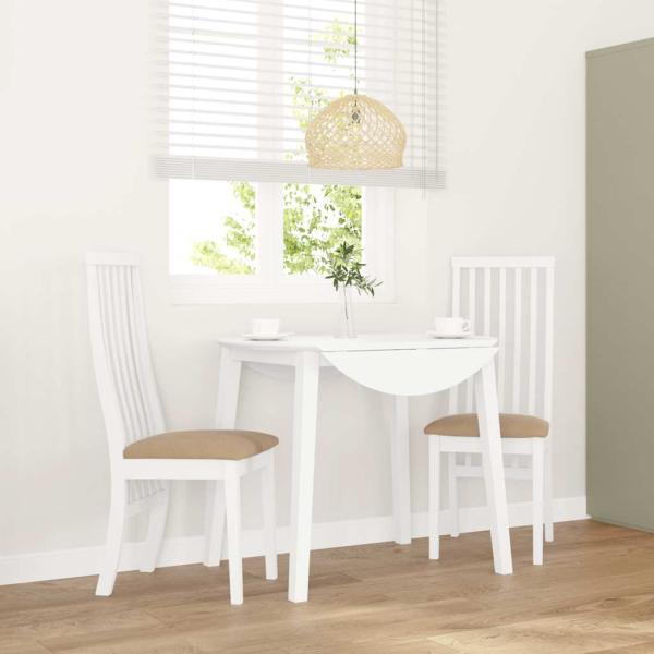 ARDEBO.de - Esszimmerstühle mit Kissen 2 Stk. Weiß Massivholz Gummibaum