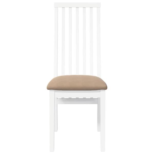 Esszimmerstühle mit Kissen 2 Stk. Weiß Massivholz Gummibaum