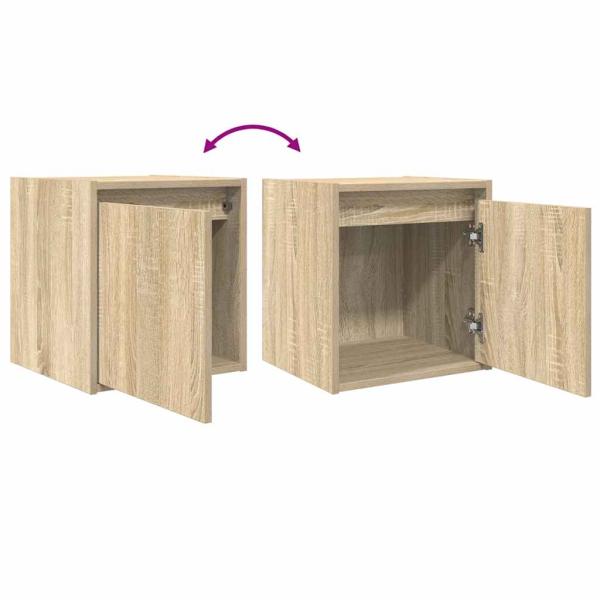 Wand-Nachttische 2 Stk. Sonoma-Eiche 38x34x40 cm
