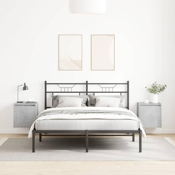 Wand-Nachttische 2 Stk. Betongrau 38x34x40 cm