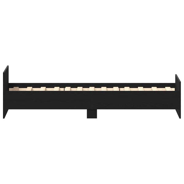 Bettgestell ohne Matratze Schwarz Eichen-Optik 100x200 cm