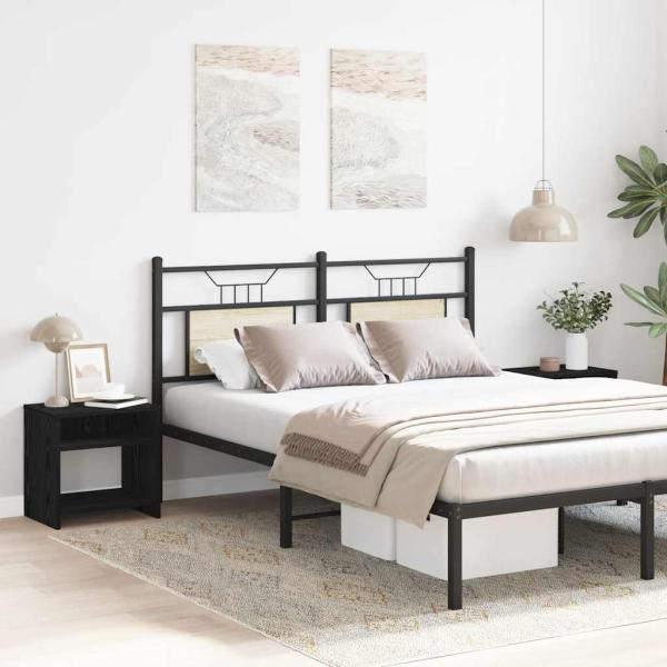 Nachttische 2Stk. Schwarz Eichen-Optik 40x30x40cm Holzwerkstoff