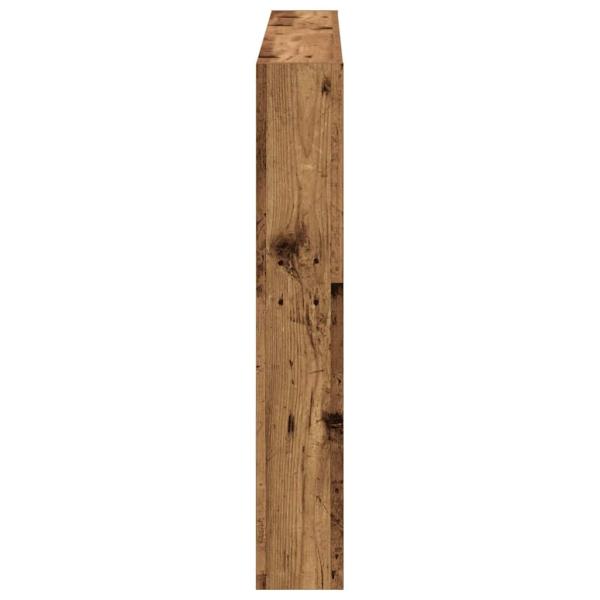 LED-Kopfteil mit Ablagen Altholz-Optik 140x17x102 cm
