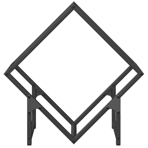 Brennholzregal Schwarz 50x25x50 cm Kaltgewalzter Stahl