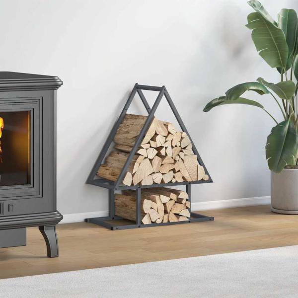 ARDEBO.de - Brennholzregal Anthrazit 50x25x60 cm Kaltgewalzter Stahl