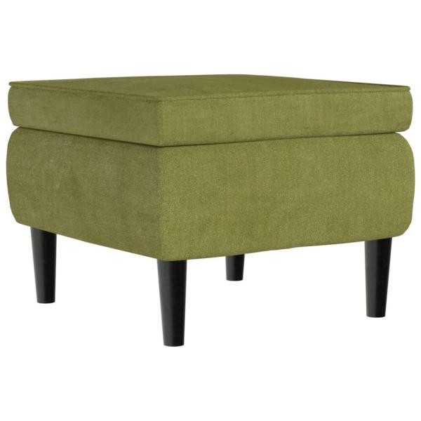 Hocker mit Holzbeinen Hellgrün Samt