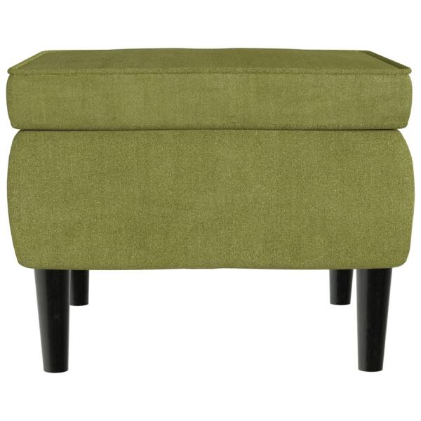 Hocker mit Holzbeinen Hellgrün Samt