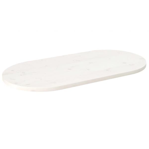 ARDEBO.de - Tischplatte Weiß 90x45x2,5 cm Massivholz Kiefer Oval