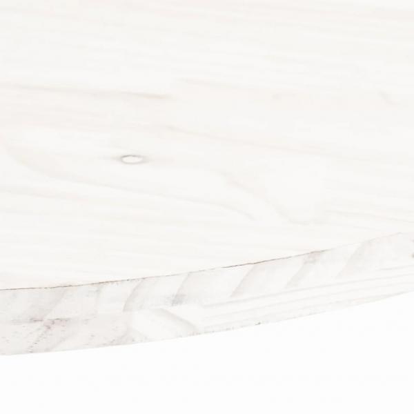 Tischplatte Weiß 90x45x2,5 cm Massivholz Kiefer Oval